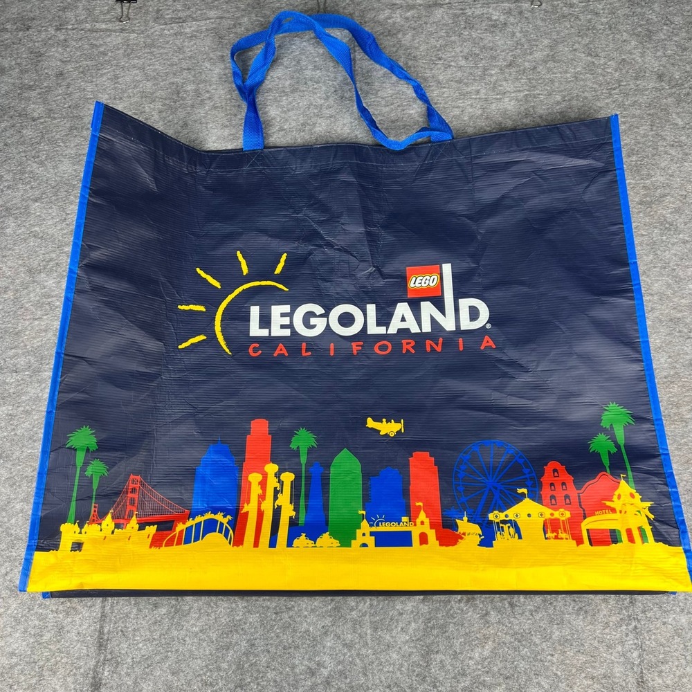 LEGO Legoland California Reusable‎ Shopping Bag Large Tote Navy Blue Souvenir